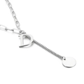 Collana in argento con ciondolo lettera D, catena asimmetrica e medaglietta rotonda - Lettera D(KN114930-Z)