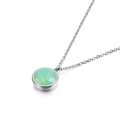 Titanium steel 18k gold plated necklace with a mint green round devil's eye pendant - Mint Green Style (KN88716-K)