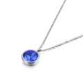 Blue evil eye pendant necklace with 18k gold plating on a fine cable chain - Deep Sapphire Style (KN88725-K)