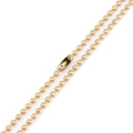 Collar de cadena de bolas de acero inoxidable dorado con cierre de conector duradero - Dorado (KN80091-Z)