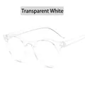 Kids round blue light blocking glasses with vintage transparent white resin frame - Clear White