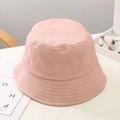 Detalle de sombrero de sol de algodón rosa con ala reforzada y color macaron cálido - 52cm (2-6 Años) / Rosa