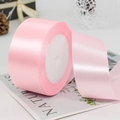 Pink satin ribbon roll for gift wrapping and wedding decor with glossy finish - 4cm x 22m / 04# Light Pink