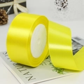 Bright yellow 4cm satin ribbon roll for gift wrapping and floral bouquet decoration - 4cm x 22m / 15# Lemon Yellow