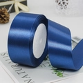 Navy blue satin ribbon roll 4cm wide for gift wrapping and floral decoration crafts - 4cm x 22m / 38# Dark Blue