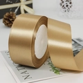 Premium 4cm champagne gold satin ribbon roll for elegant gift wrapping and DIY crafts - 4cm x 22m / 105# Champagne Gold