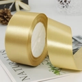 Glossy champagne gold satin ribbon roll 4cm for elegant gift wrapping and DIY crafts - 4cm x 22m / 156# Rich Gold