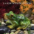 Realistic resin green frog ornament with stripes for garden decor, size 6.5x5.5x3.8CM - Realistic Frog