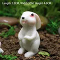 Figura miniatura de conejo blanco en resina para decoración de jardín, altura 4,6 cm - Conejo de Pie