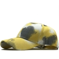 Verstellbare Tie-Dye Baseballkappe aus Baumwoll-Twill in Gelb, Weiß und Grau - Gelb Weiß Grau Schwarz Tie-Dye (07)