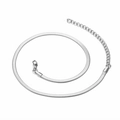 Collana a catena piatta in argento 18K con chiusura a moschettone e maglia regolabile - Argento (28+9cm)