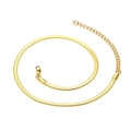 Collana a catena piatta a serpente placcata in oro 18K con chiusura a moschettone - Oro (28+9cm)