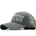 Dark grey cotton baseball cap with Boston embroidery and side compass patch design - Adjustable / Gray