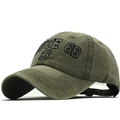 Berretto da baseball vintage in cotone verde oliva con ricamo Route 66 ed effetto lavato - Verde