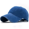 Detail view of washed cotton baseball cap with adjustable strap and vintage texture - Adjustable / Dark Blue