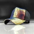 Berretto da baseball da donna con paillettes colorate sfumate e retro in rete traspirante - Regolabile / Oro