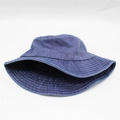 Sombrero de pescador en denim azul grisáceo lavado con costuras de refuerzo múltiples - Azul marino