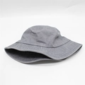 Sombrero de pescador minimalista de algodón gris con ala ancha y costuras - Gris