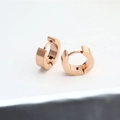 Minimalist titanium steel rose gold hoop earrings with high polish finish for daily wear - Polished (Single Piece) / Rose Gold