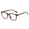 Montatura per occhiali quadrata TR90 tartarugata con lenti anti luce blu - Montatura Tartarugata