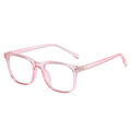 Occhiali in TR90 rosa traslucido con lenti anti-luce blu e rivetti in metallo - Rosa Trasparente