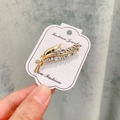 Broche dorée en forme d'épi de blé sertie de strass sur porte-carte Fashion Jewelry - A7-40