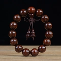 Macro shot of 20mm blood sandalwood beads showing natural gold stars and oily texture - Gourd Style (20200527) / 15 Pieces/Pack / High Density Gold Star 15mm*15 Beads