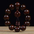 Macro di perle in legno di sandalo rosso con densi motivi a stella dorata e texture - Stella d'Oro Nero Rosso 20mm*12 Perle (Ruota della Fortuna + Zucca)