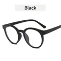 Classic round black frame kids anti-blue light glasses with flexible retro finish - Black