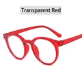 Kids round frame blue light blocking glasses in vintage transparent red finish - Transparent Red