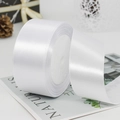 4cm pure white satin ribbon roll with silky finish for gift and wedding packaging - 4cm x 22m / 01# White
