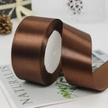 Deep coffee brown satin ribbon for gift wrapping and floral design with silk finish - 4cm x 22m / 32# Coffee