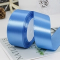 Blue 4cm satin ribbon roll for gift wrapping and wedding decor with silk finish - 4cm x 22m / 36# Lake Blue