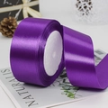 Elegantly rolled 4cm purple satin ribbon for luxury gift wrapping and DIY crafts - 4cm x 22m / 35# Dark Purple