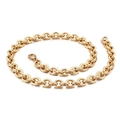 Collier chic à maillons ronds en acier inoxydable doré de 9,5 mm de large - Collier Doré (500mmx9.5mm)