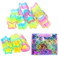 Colorful gradient spring toys set with star, heart, and butterfly shapes in a retail box - Original Version / Polygon Style
