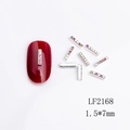Golden long bar nail charms with colorful rhinestones for 3D manicure art decoration - Silver Bar AB Rhinestone (LF2168) / 1.5*7mm / Silver