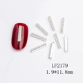 Detail of silver nail art metal bars with small white pearls for manicure decoration - Silver Row Artificial Pearl (LF2179)