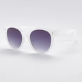 Lunettes de soleil rondes à monture blanche et verres dégradés violets pour voyage en plein air - Monture Blanche Verres Gris Dégradé