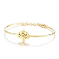Brazalete árbol de la vida dorado con cadena de extensión ajustable y cierre de mosquetón - Dorado (KB112881-KHY)