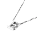 Collier en acier inoxydable avec pendentif lettre B et cristaux étincelants - Style Lettre B (KN88567-KLB)