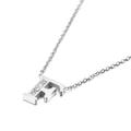 Collier en argent avec lettre F majuscule et oxyde de zirconium sur fine chaîne en O - Style Lettre F (KN88575-KLB)