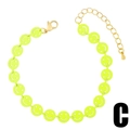 Neon yellow smiley face charm bracelet with adjustable gold-tone chain and lobster clasp - Yellow