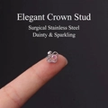 Pink zircon heart screw-back cartilage earring in 20G stainless steel for women - Pink Heart Style (2#S)