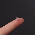 Rose gold flower cartilage stud with pink and white zircon stones on a 20G steel post - Pink Flower Style (1#R) / Rose Gold