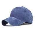 Classic navy blue washed cotton baseball cap with vintage distressed texture - Adjustable / Child Washed Navy Blue
