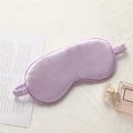 Lavender faux silk sleep eye mask with elastic strap for travel and restful home sleep - Light Purple