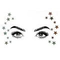 Green and brown star-shaped acrylic facial gems arranged in a constellation pattern - BL63/Green Brown Star Constellation Style
