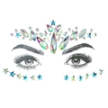 Iridescent facial gemstone stickers with teardrop and star shapes for forehead and eyes - BL181/Iridescent Laser Blue Style