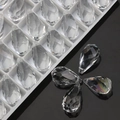 Clear AB plated teardrop crystal pendants for DIY jewelry and earring making accessories - 12*22mm / White